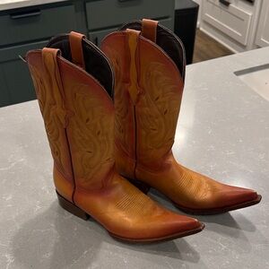 Denver Boots Women's Two-Tone Tan & Burnt Orange Western Cowboy Boots